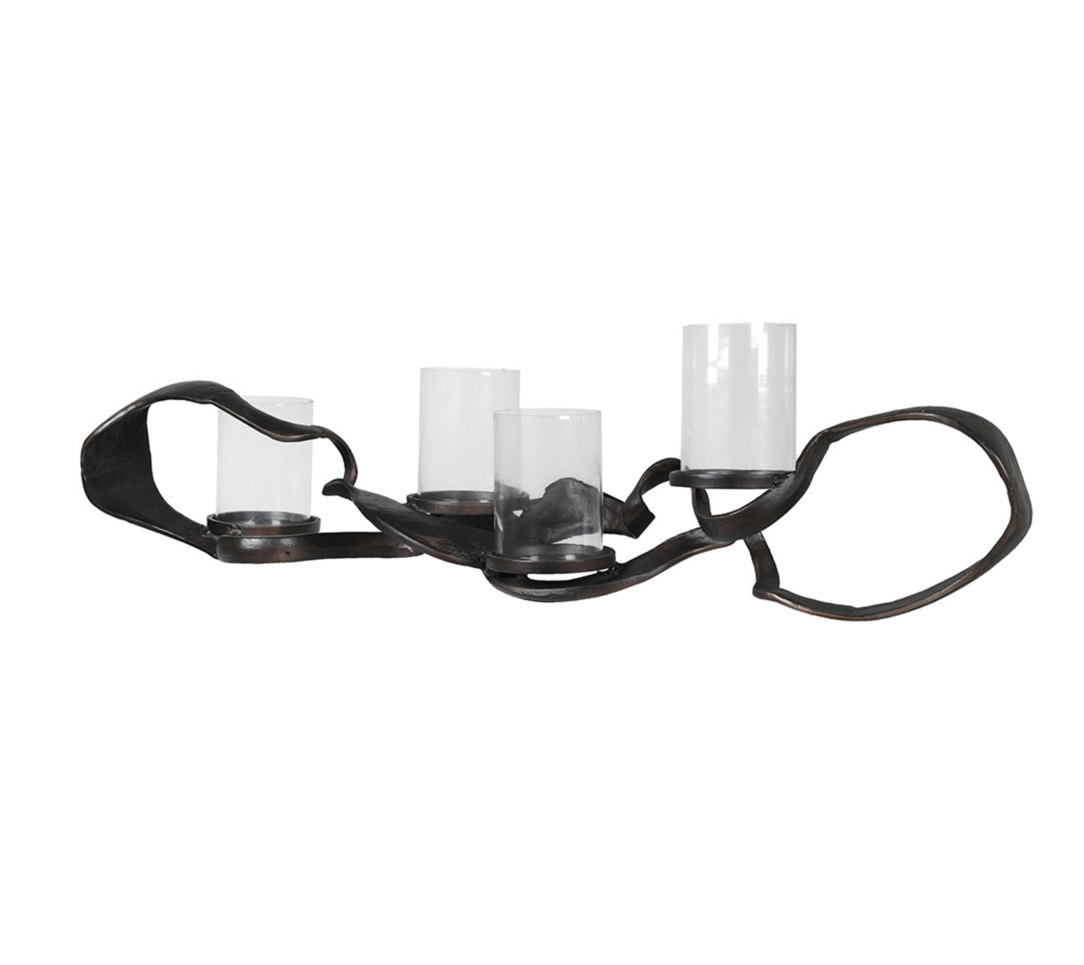 Black Knotted Hand Forged Candle Holder