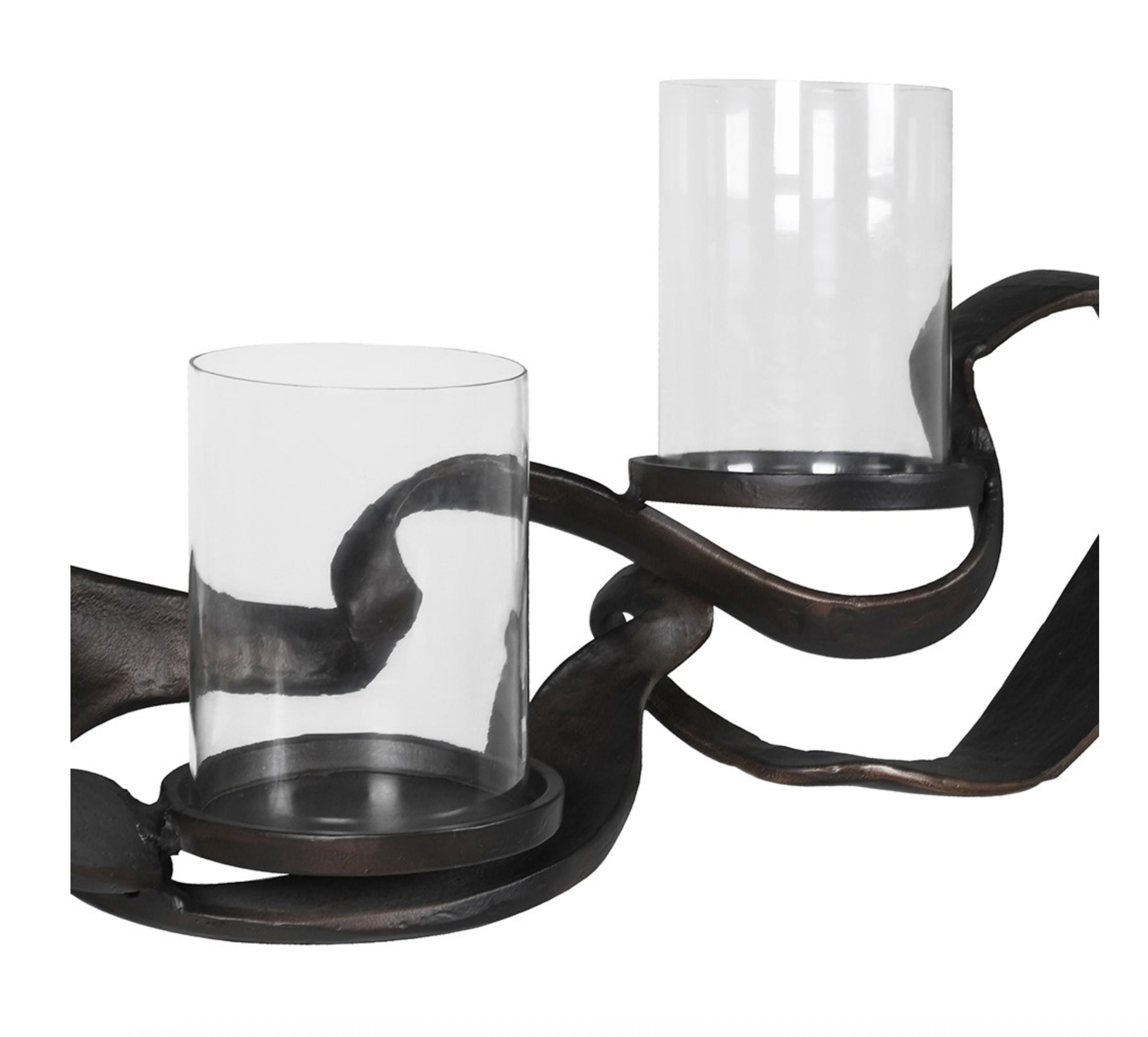 Black Knotted Hand Forged Candle Holder