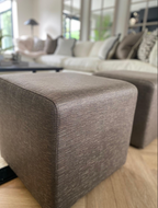Iberis Taupe Cube Footstool