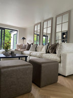 Iberis Taupe Cube Footstool