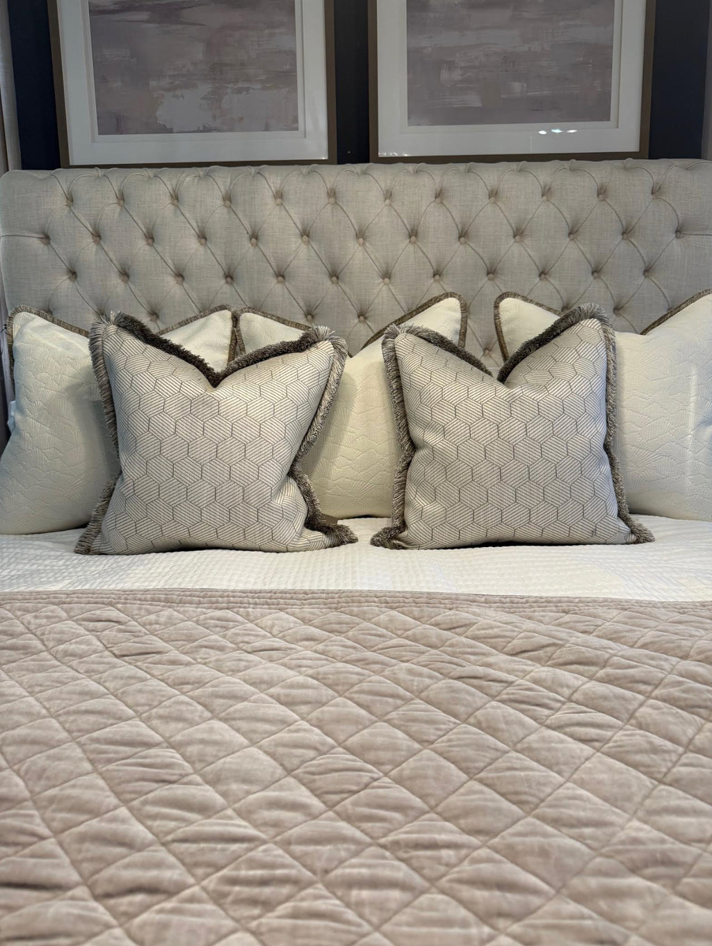 The Stone & Ivory Bed Cushion Set