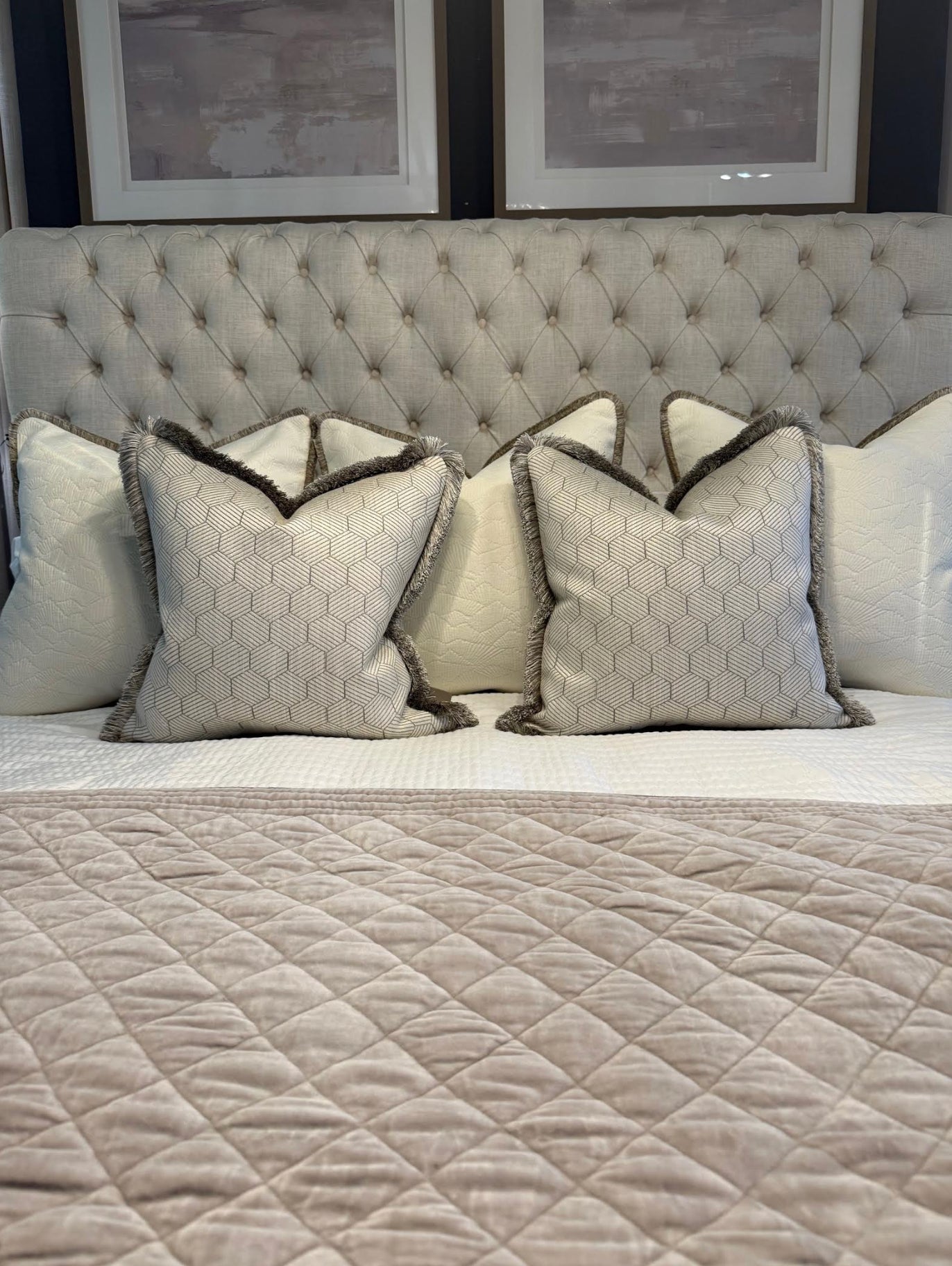 The Stone & Ivory Bed Cushion Set
