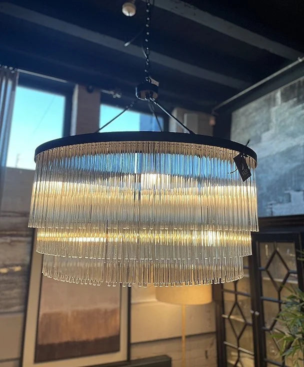 Round 3 Tier Glass Tubes Chandelier
