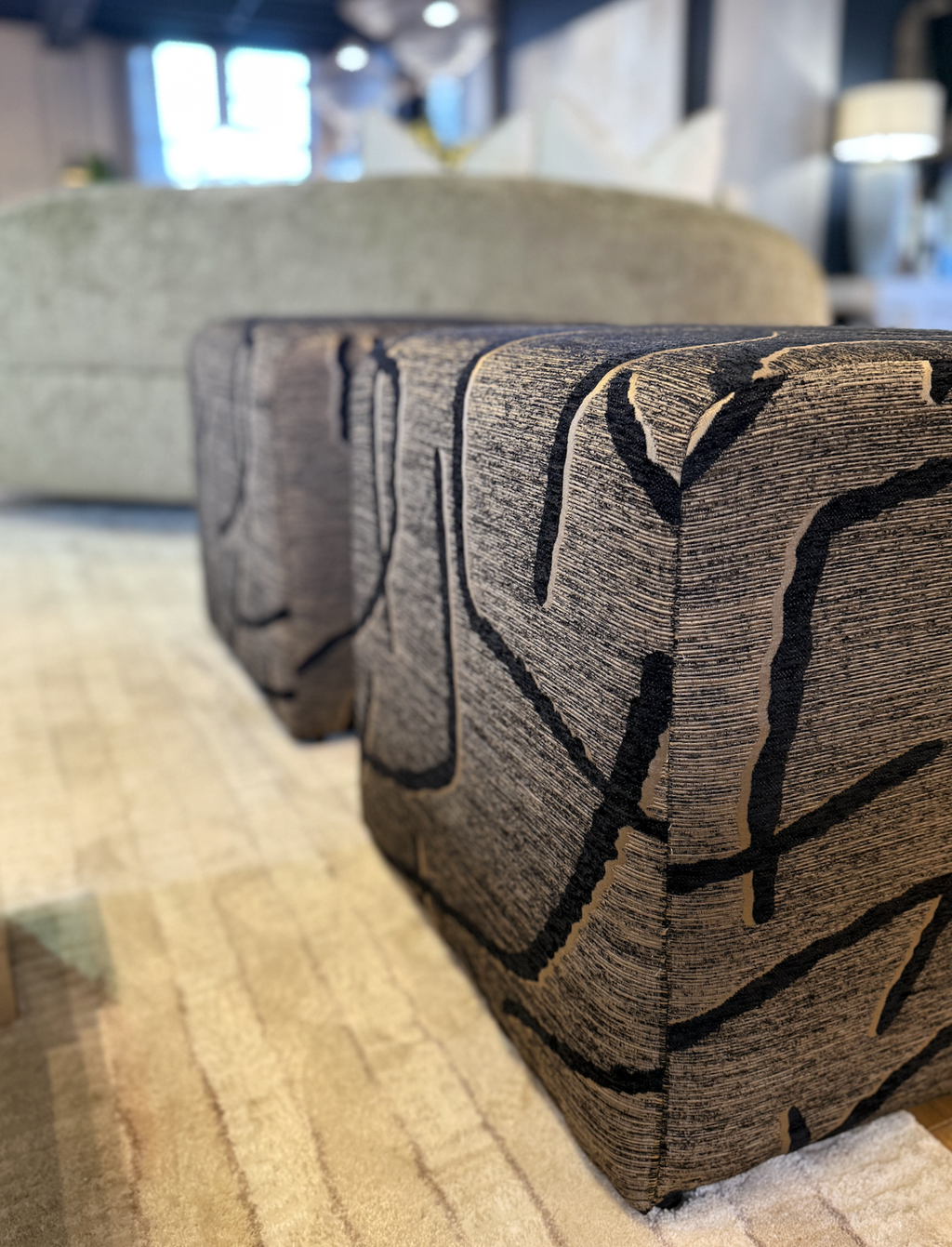Kiesler Etch Cube Footstool