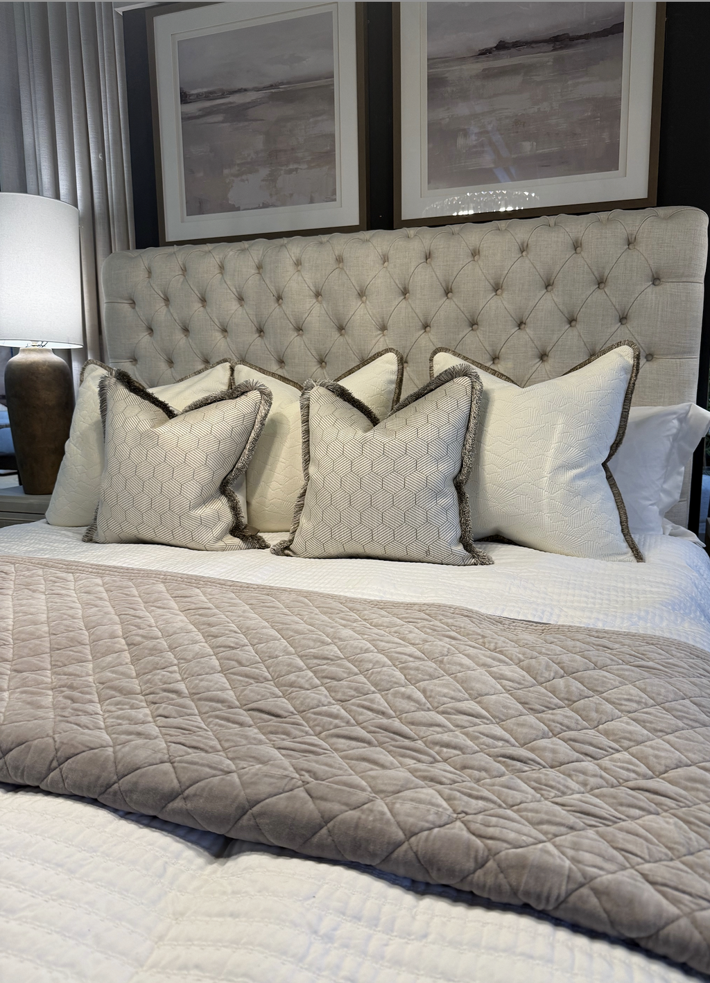 The Stone & Ivory Bed Cushion Set