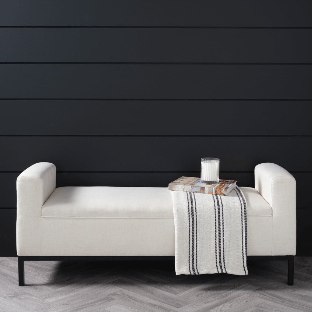Ivory Linen Bench