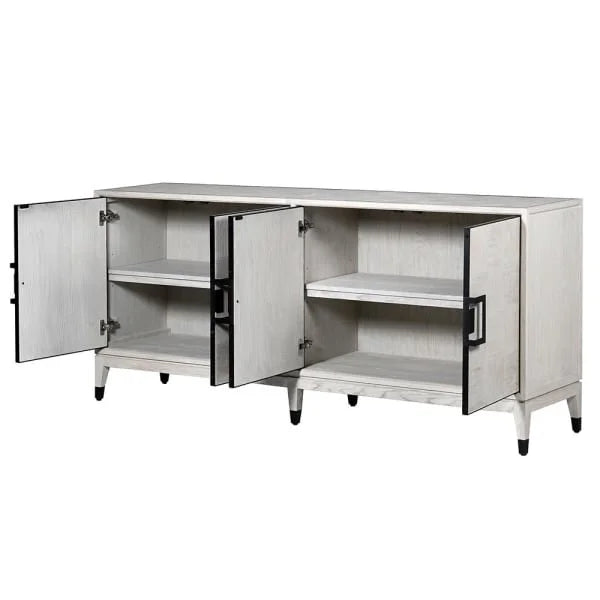 Off-White Parquet 4 Door Sideboard
