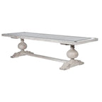 Large Wooden Dining Table with Inlay
