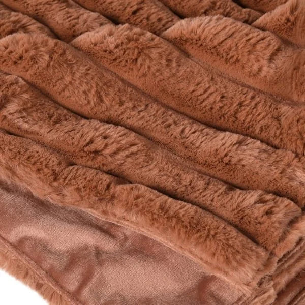 Terracotta Ribbed Throw