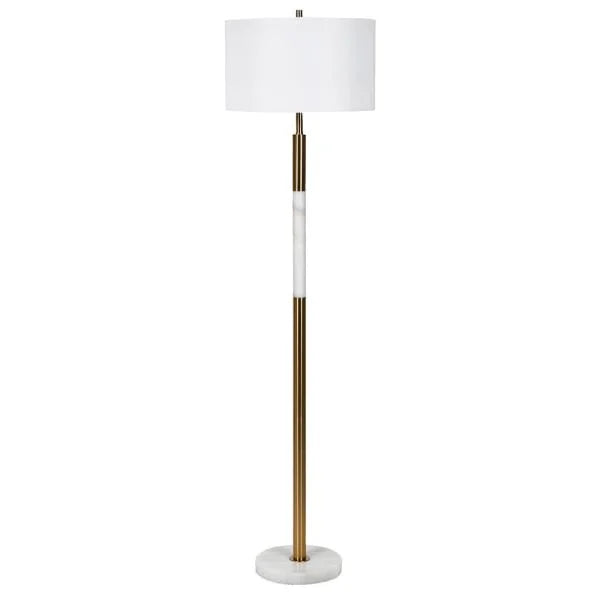 White Marble Floor Lamp with Shade