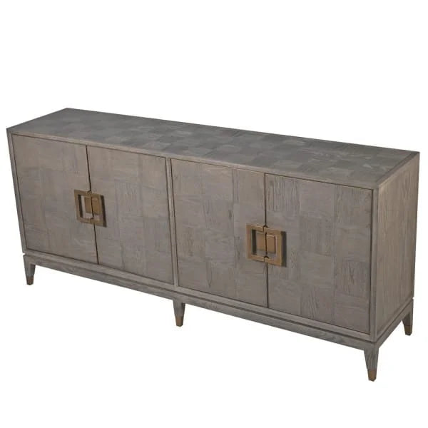 Brown Parquet 4 Door Sideboard