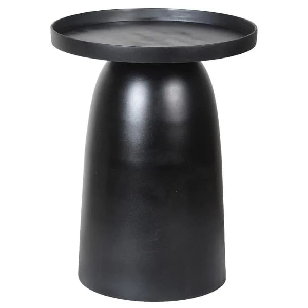 Black Tall Round Metal Side Table