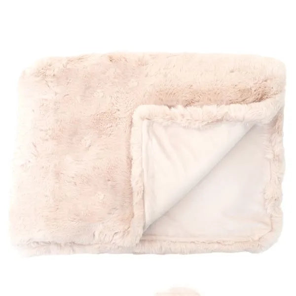 Extra Soft Light Beige Fur Throw