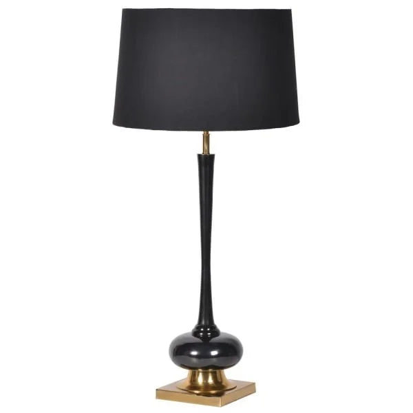 Black and Gold Table Lamp with Black Shade