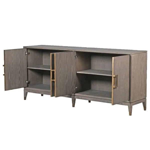 Brown Parquet 4 Door Sideboard