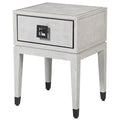 Off-White Parquet 1 Drawer Bedside