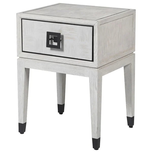 Off-White Parquet 1 Drawer Bedside