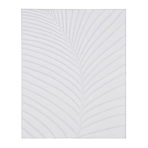 Hand Painted White Fern Canvas
