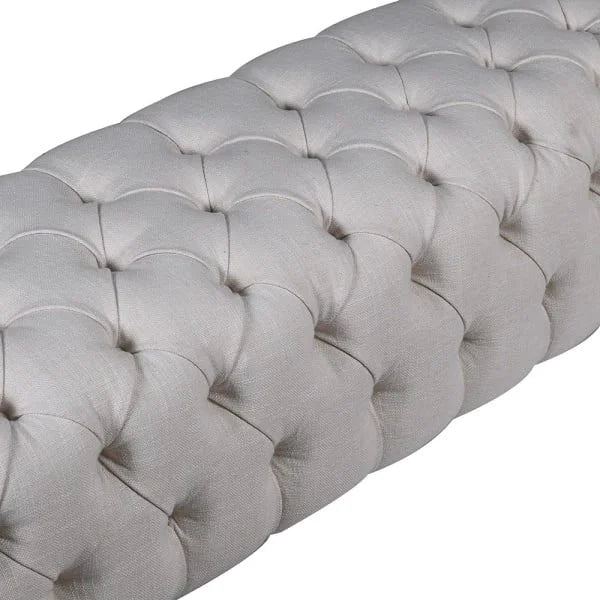 Linen Bed with Bench Footboard