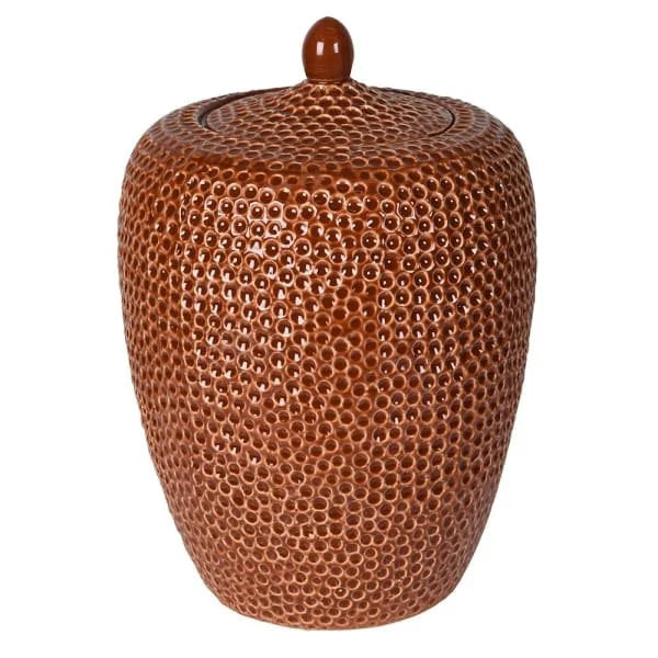 Orange Red Mosaic Jar