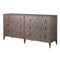 Brown Parquet 6 Drawer Chest