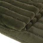 Olive Green Ribbed Faux Fur Throw