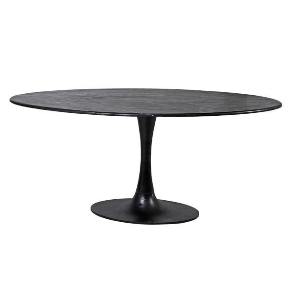 Black Marble Oval Dining Table