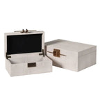 Set of 2 Ivory Crossbar Shagreen Boxes