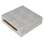 Set of 3 Ivory Faux Shagreen Boxes