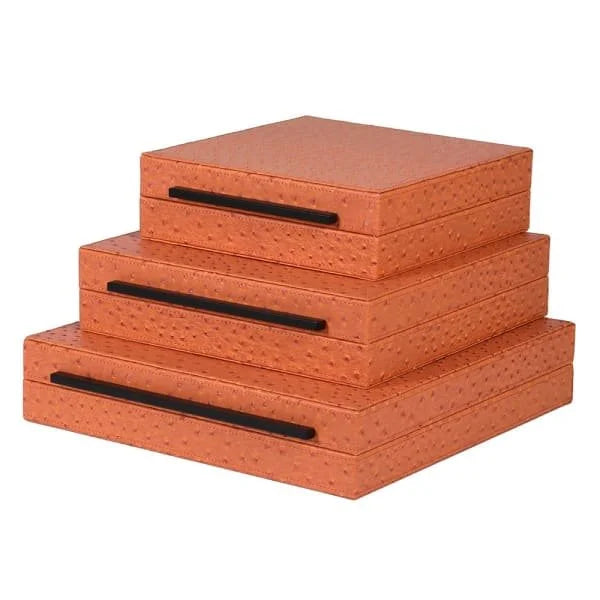 Set of 3 Burnt Orange Boxes