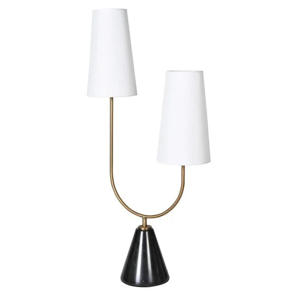 Twin Shade Marble Table Lamp with Shades