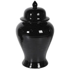 Glossy Black Temple Jar