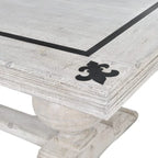 Large Wooden Dining Table with Inlay