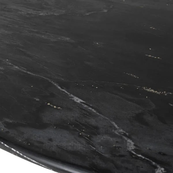 Black Marble Oval Dining Table
