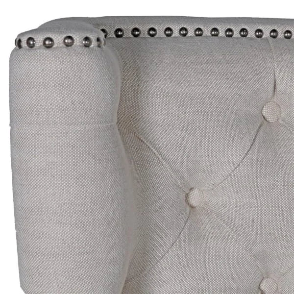Studded Linen 6ft Super King-size Bed