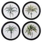 Set of 4 Round Palm Tree Pictures