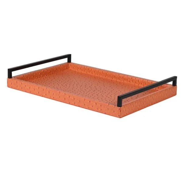 Burnt Orange Faux Leather Tray