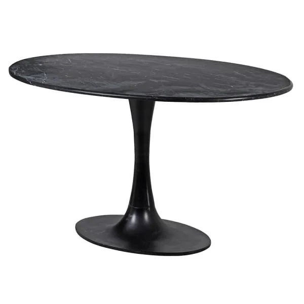 Black Marble Oval Dining Table