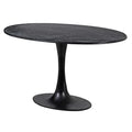 Black Marble Oval Dining Table