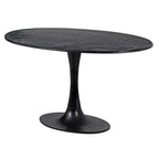 Black Marble Oval Dining Table