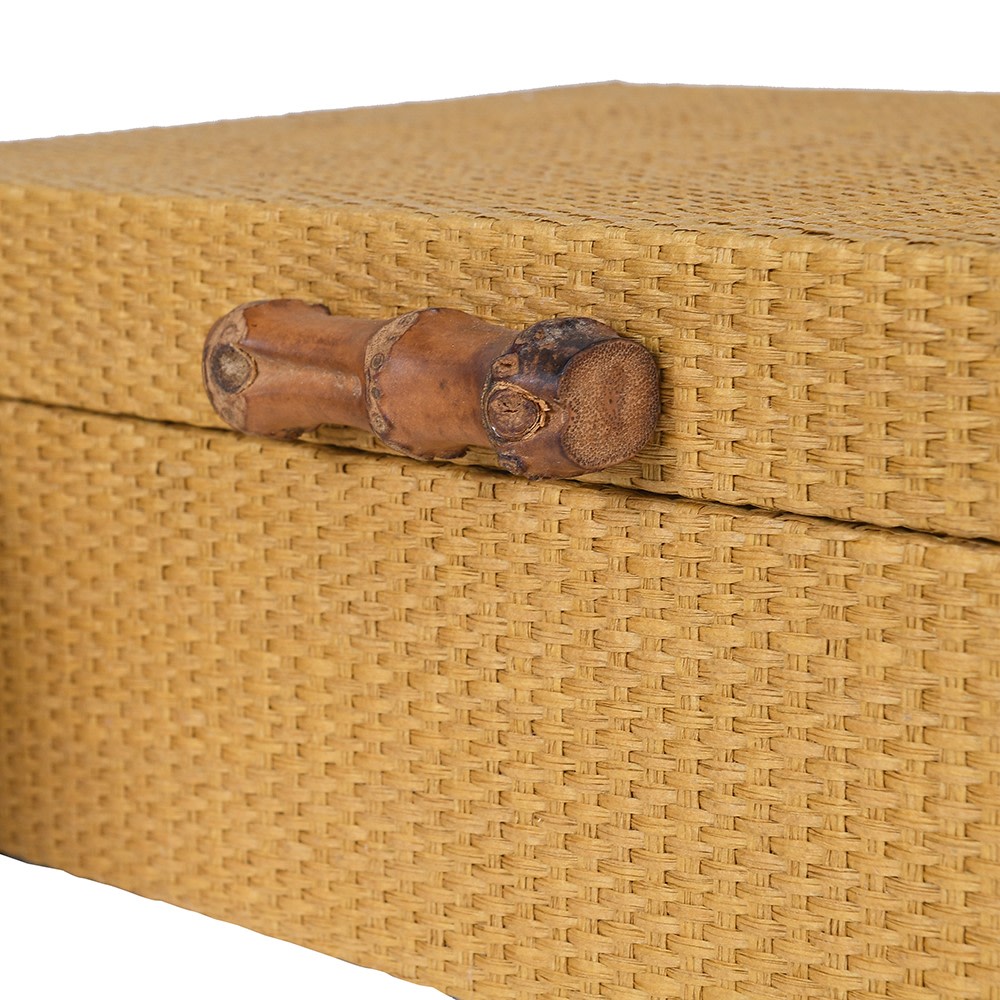 Set of 2 Handmade Mustard Storage Boxes