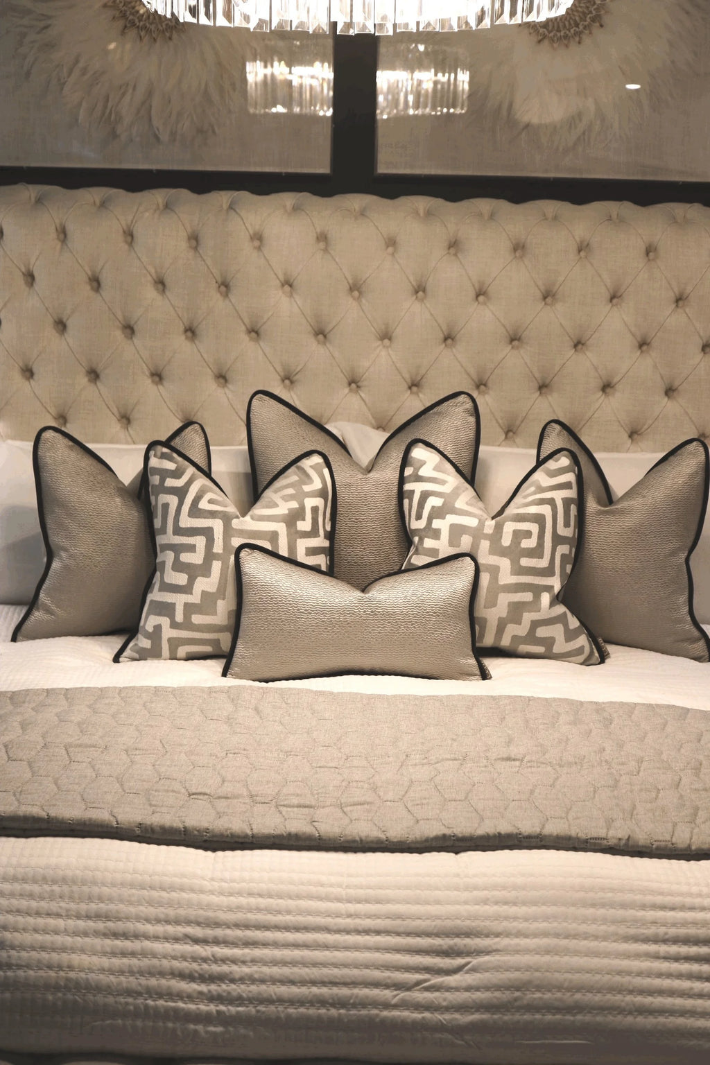 Limited Edition 'Kiri Silver' Bed Cushion Set
