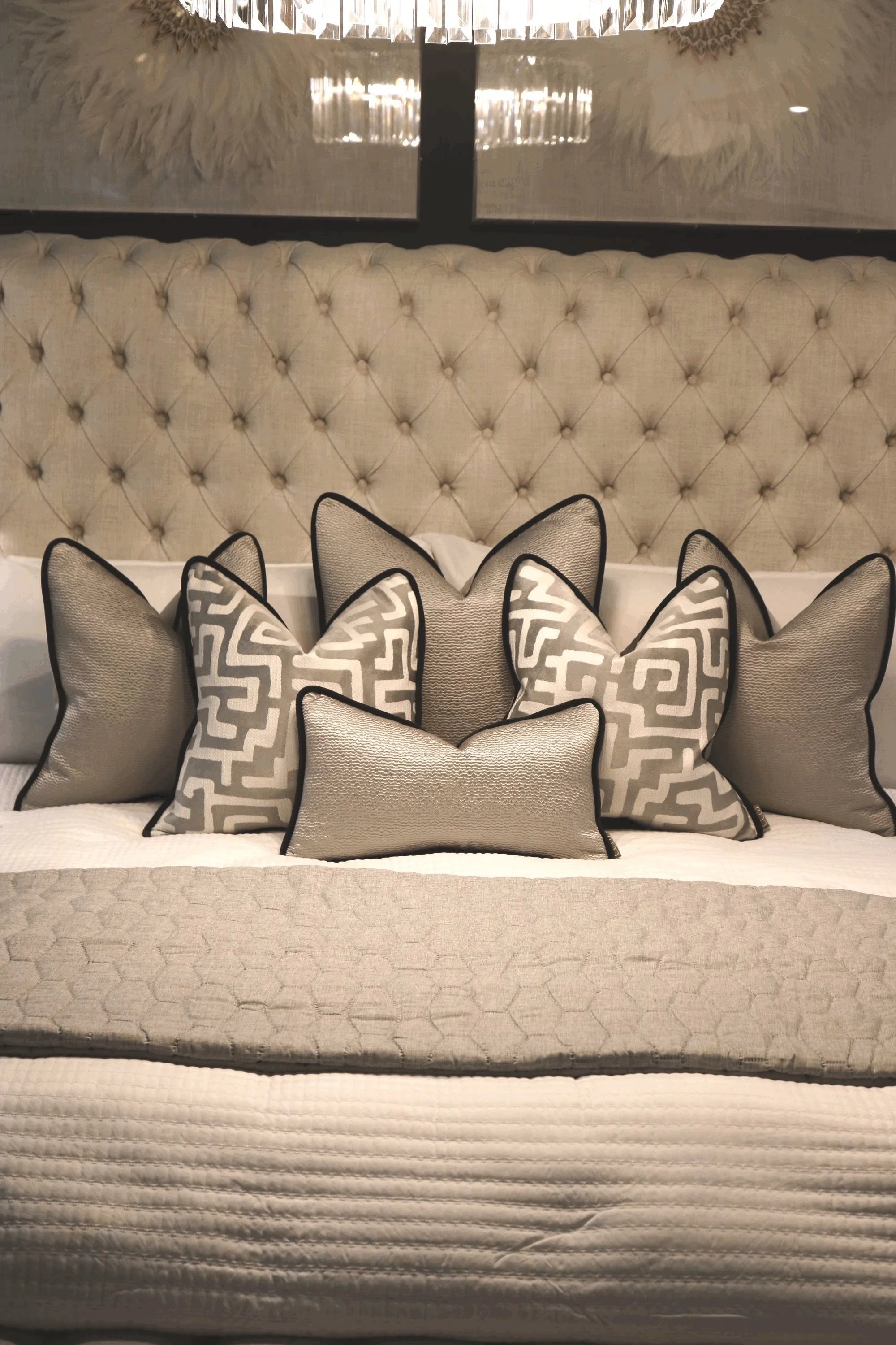 Limited Edition 'Kiri Silver' Bed Cushion Set