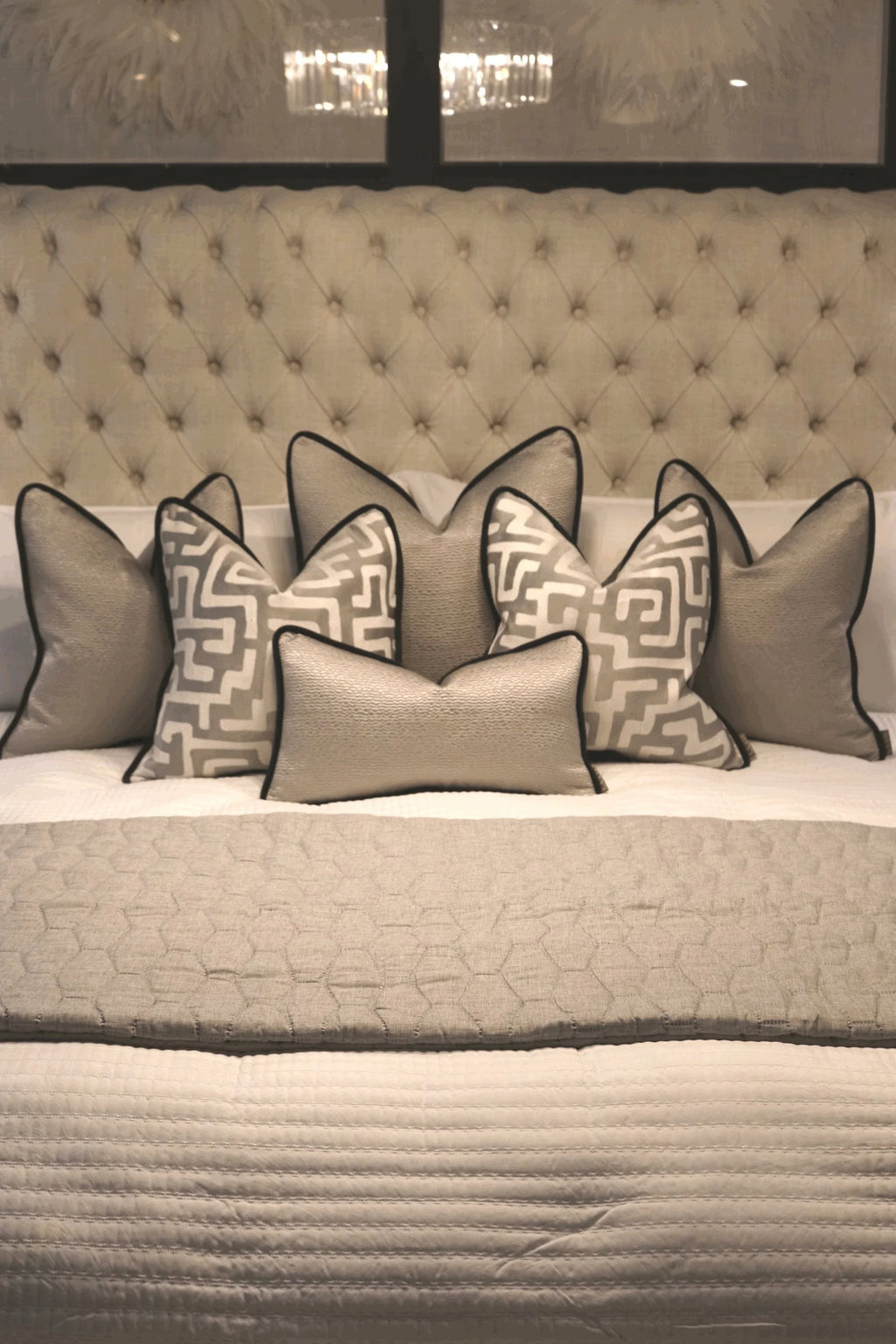 Limited Edition 'Kiri Silver' Bed Cushion Set