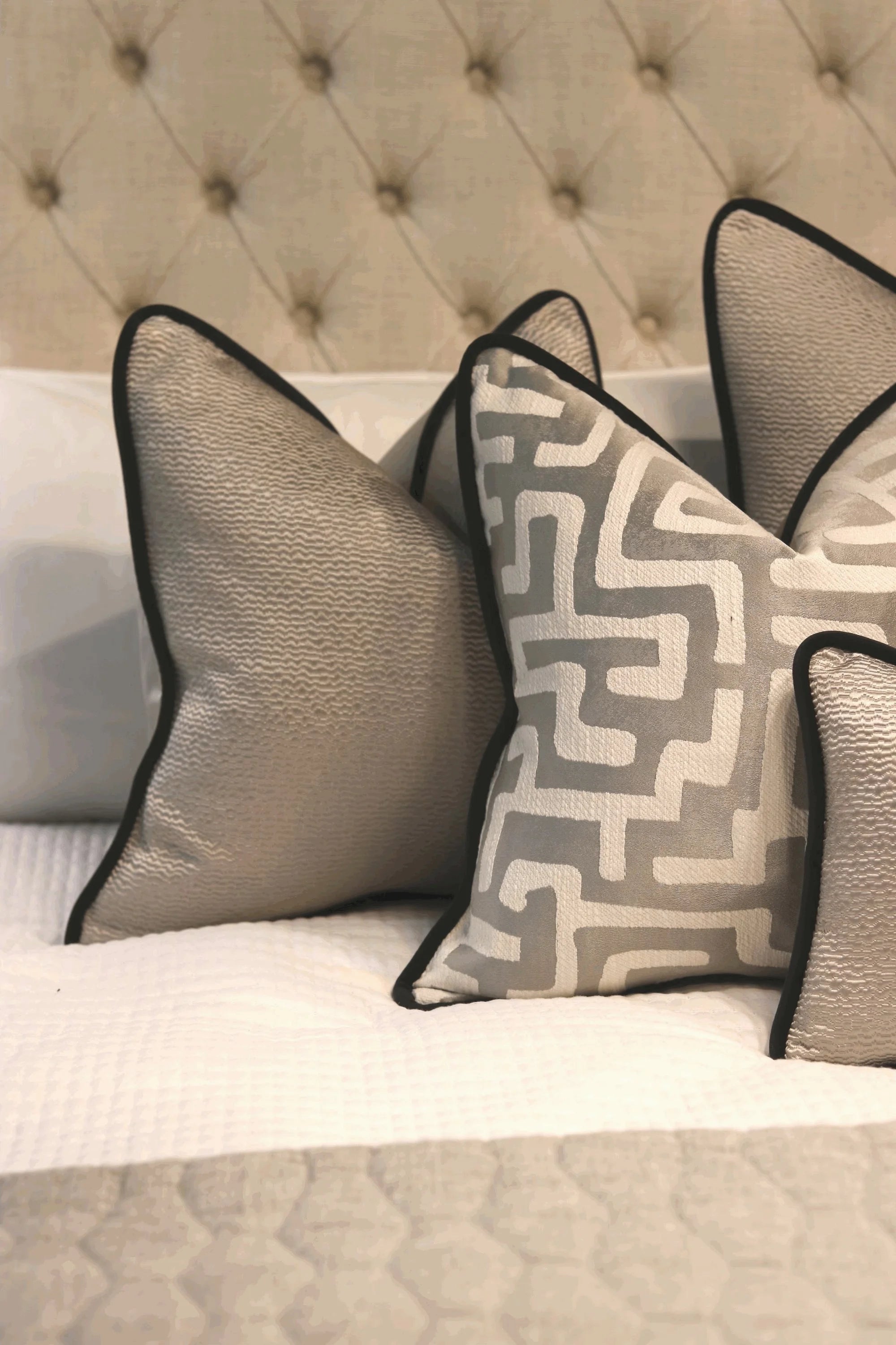 Limited Edition 'Kiri Silver' Bed Cushion Set