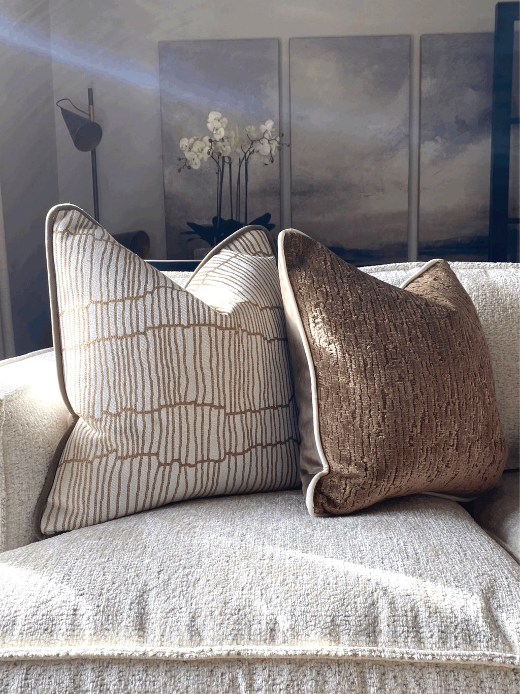 Andrew Martin 'Canale Almond' Cushion