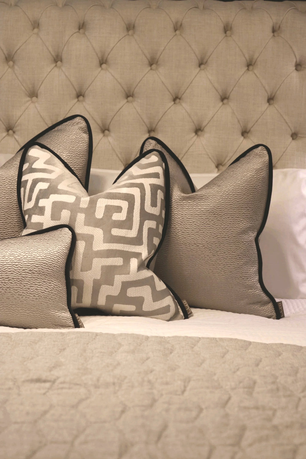 Limited Edition 'Kiri Silver' Bed Cushion Set