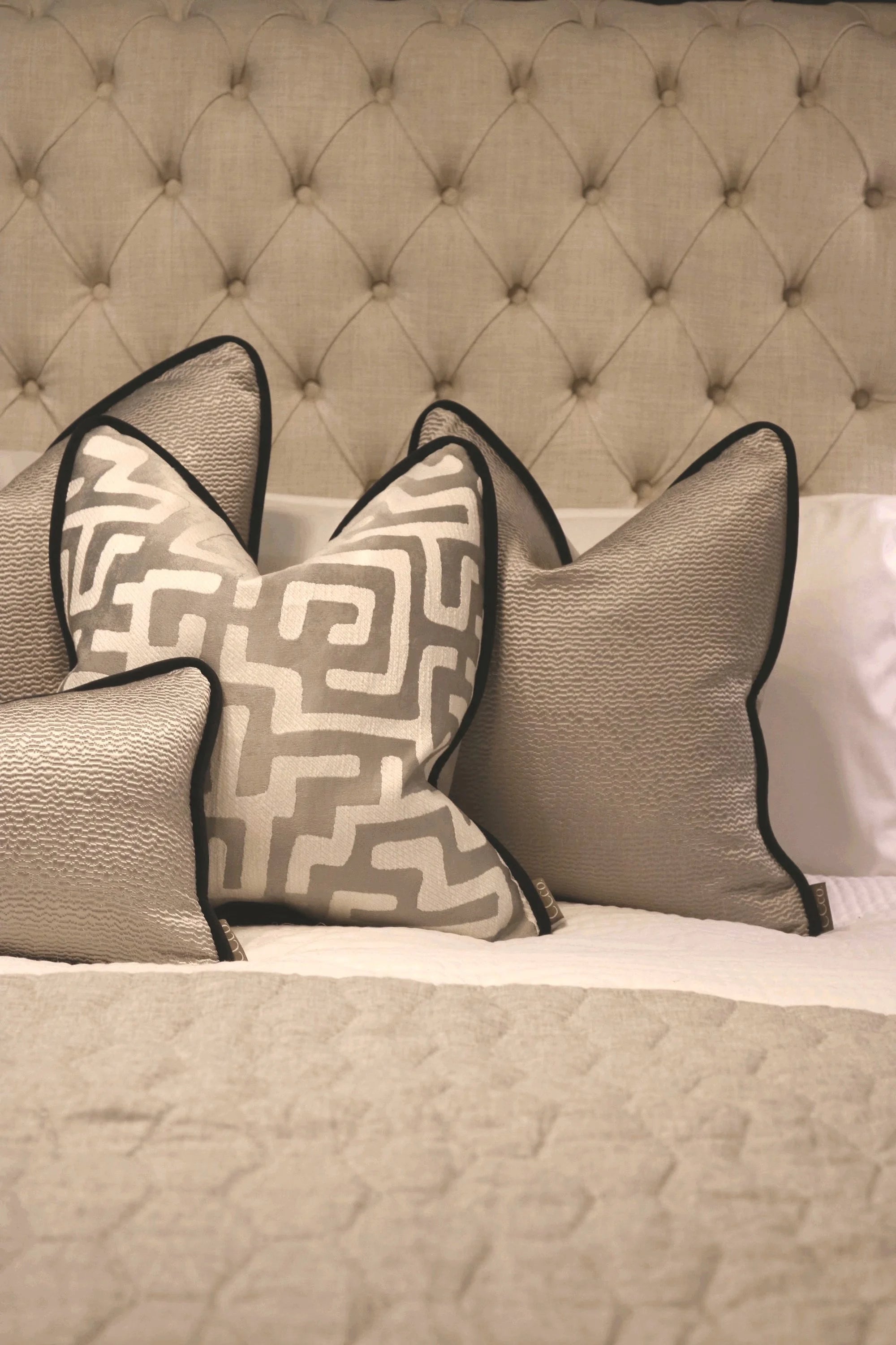 Limited Edition 'Kiri Silver' Bed Cushion Set