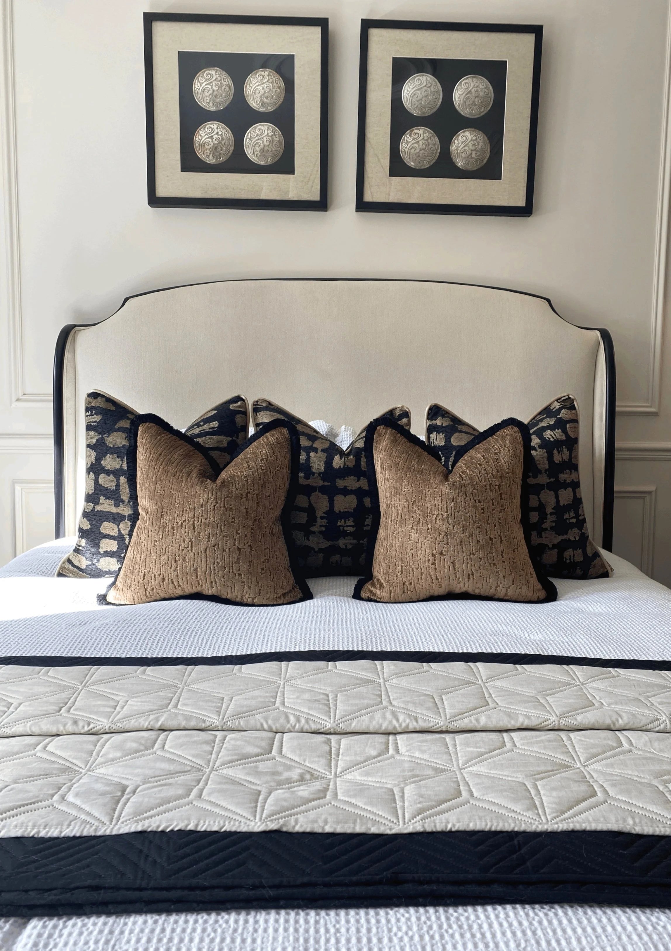 Andrew Martin 'Roma Bronze' Bed Cushion Set